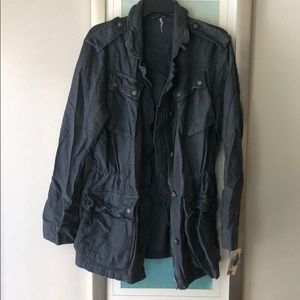 NWT Free People Military Jacket - Blue/Gray